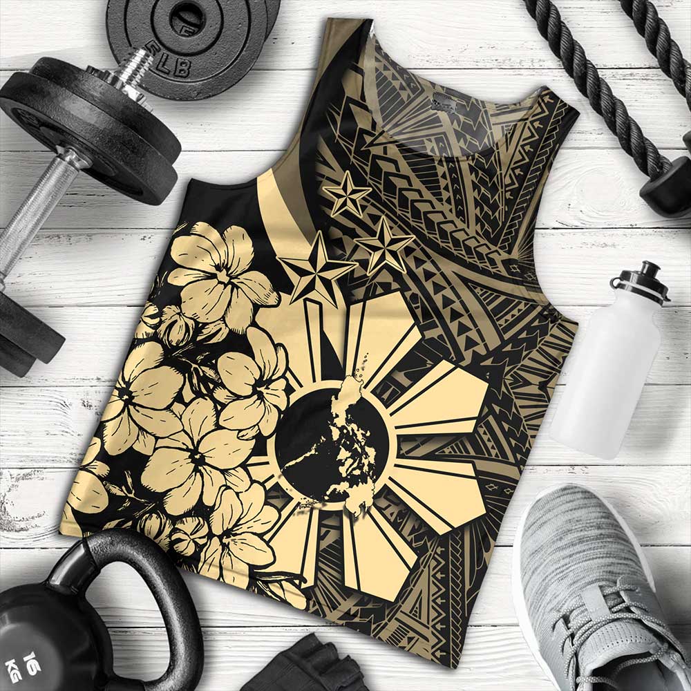 Philippines Tank Top Polynesian Pattern Filipino Sampaguita