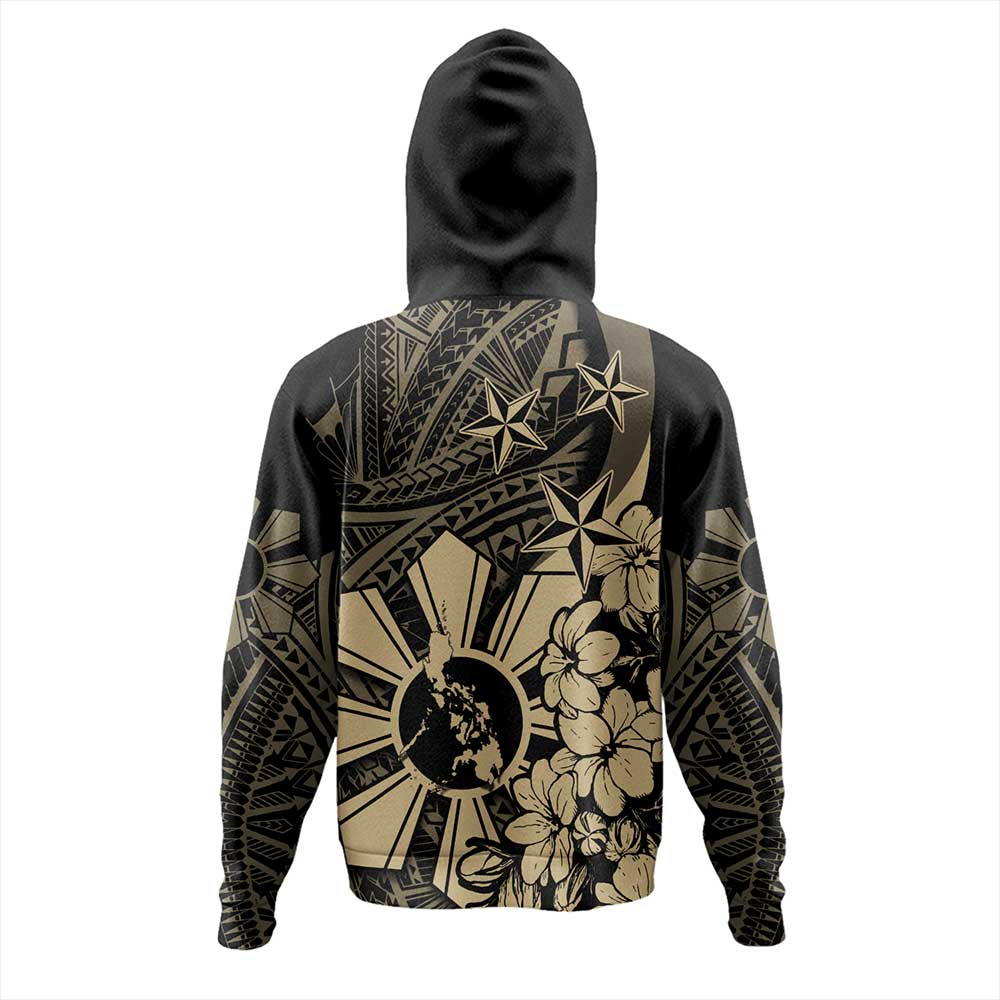 Philippines Hoodie Polynesian Pattern Filipino Sampaguita