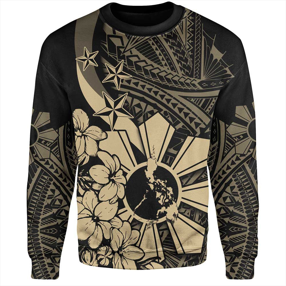 Philippines Sweatshirt Polynesian Pattern Filipino Sampaguita