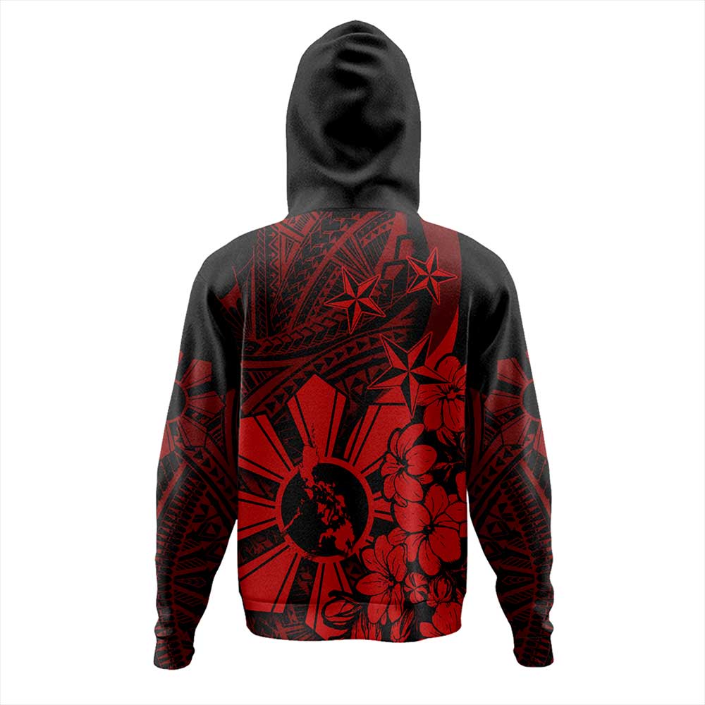 Philippines Hoodie Polynesian Pattern Filipino Sampaguita