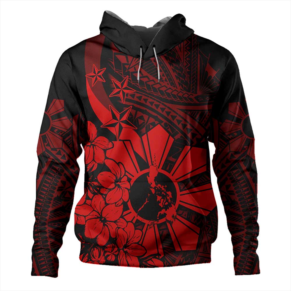 Philippines Hoodie Polynesian Pattern Filipino Sampaguita