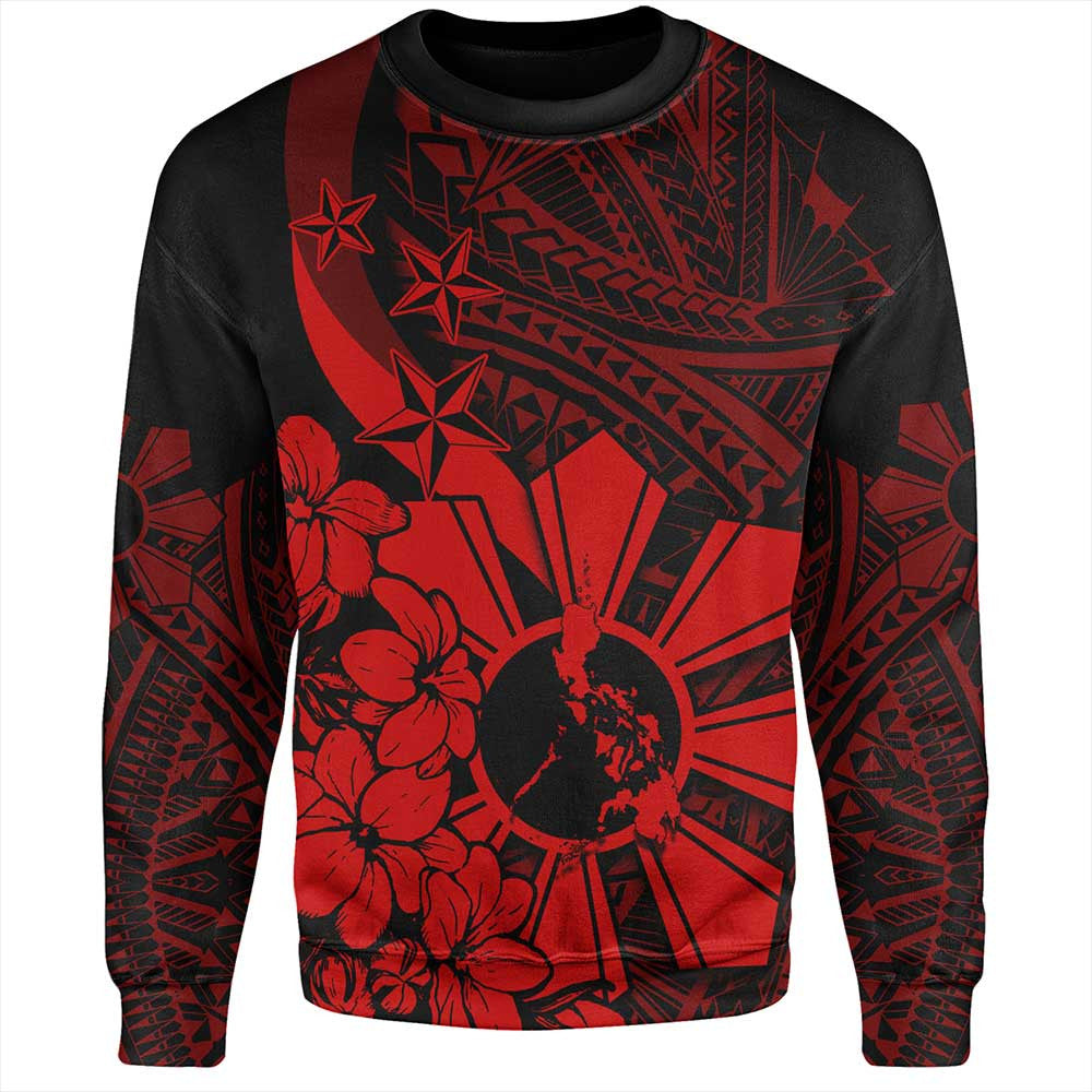 Philippines Sweatshirt Polynesian Pattern Filipino Sampaguita