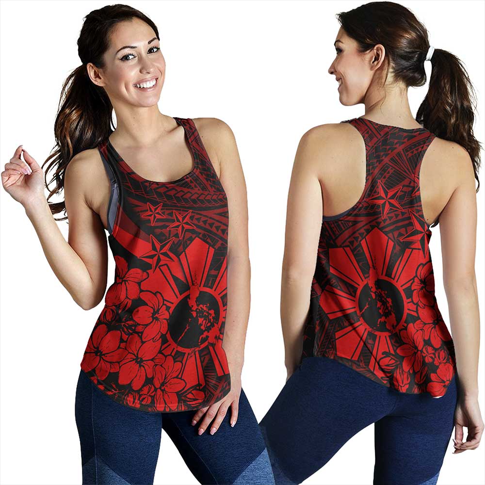 Philippines Women Tank Polynesian Pattern Filipino Sampaguita