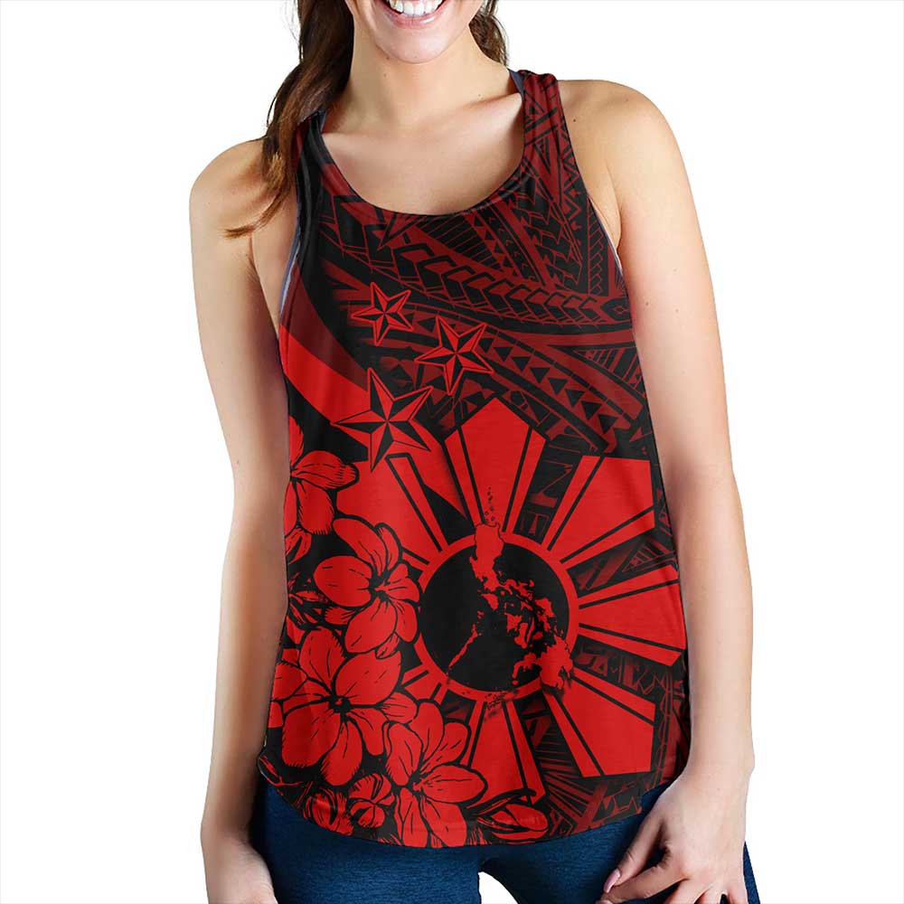 Philippines Women Tank Polynesian Pattern Filipino Sampaguita