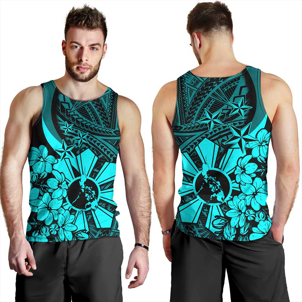 Philippines Tank Top Polynesian Pattern Filipino Sampaguita
