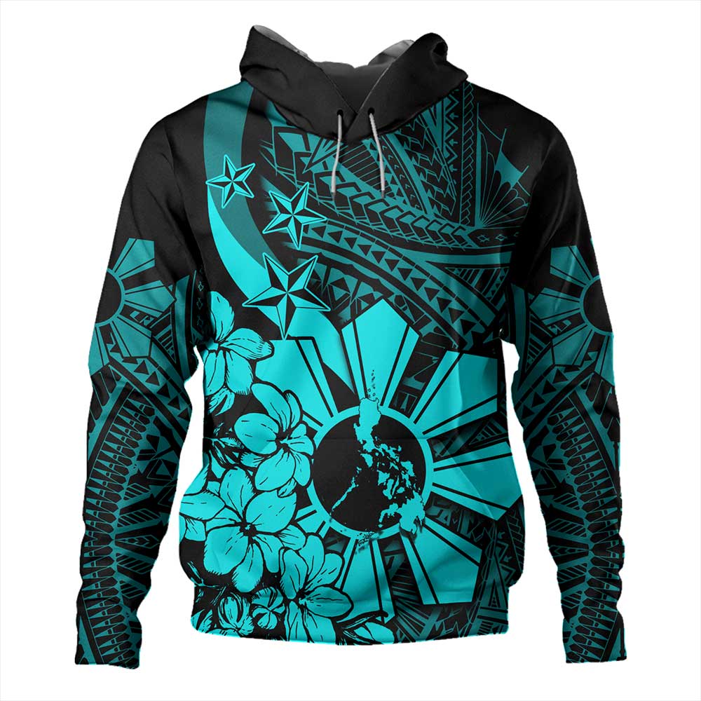 Philippines Hoodie Polynesian Pattern Filipino Sampaguita