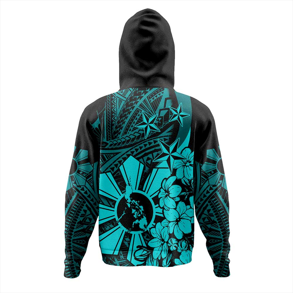 Philippines Hoodie Polynesian Pattern Filipino Sampaguita