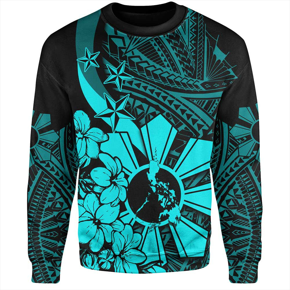 Philippines Sweatshirt Polynesian Pattern Filipino Sampaguita