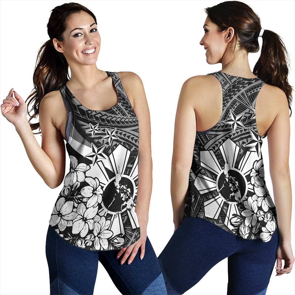Philippines Women Tank Polynesian Pattern Filipino Sampaguita