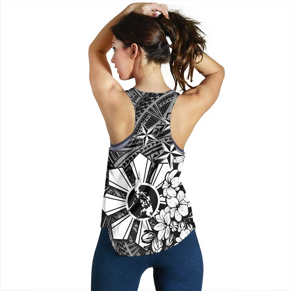 Philippines Women Tank Polynesian Pattern Filipino Sampaguita