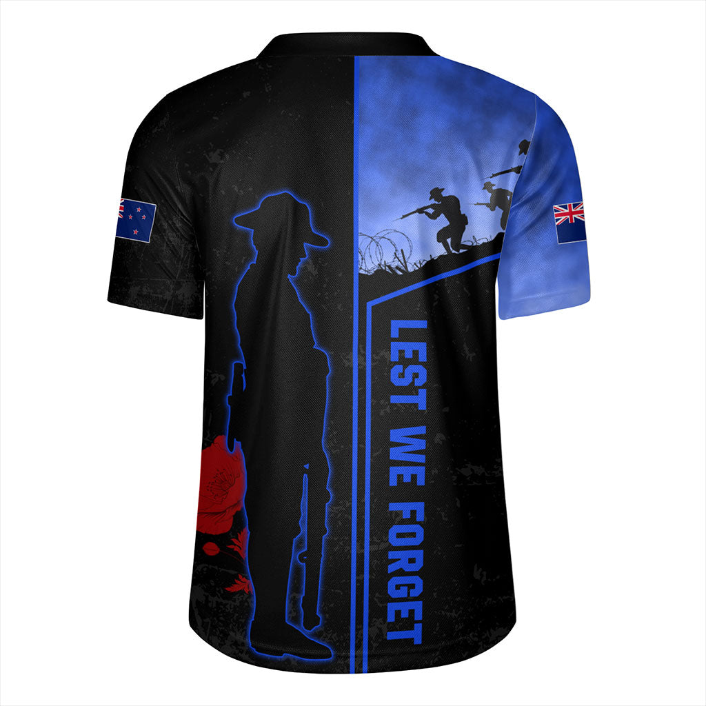 New Zealand Rugby Jersey Anzac Day Lest We Forget Poppy Flower Symbol
