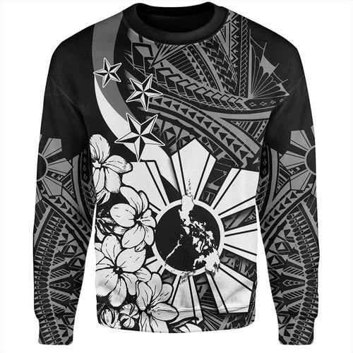 Philippines Sweatshirt Polynesian Pattern Filipino Sampaguita