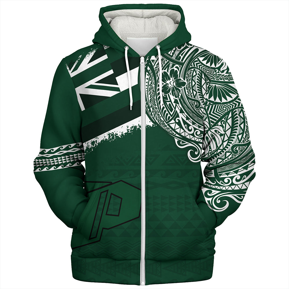 Hawaii Sherpa Hoodie Pahoa High and Intermediate School With Crest Style