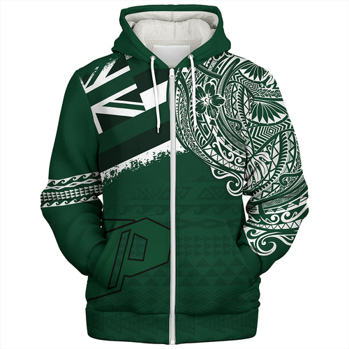 Hawaii Sherpa Hoodie Pahoa High and Intermediate School With Crest Style