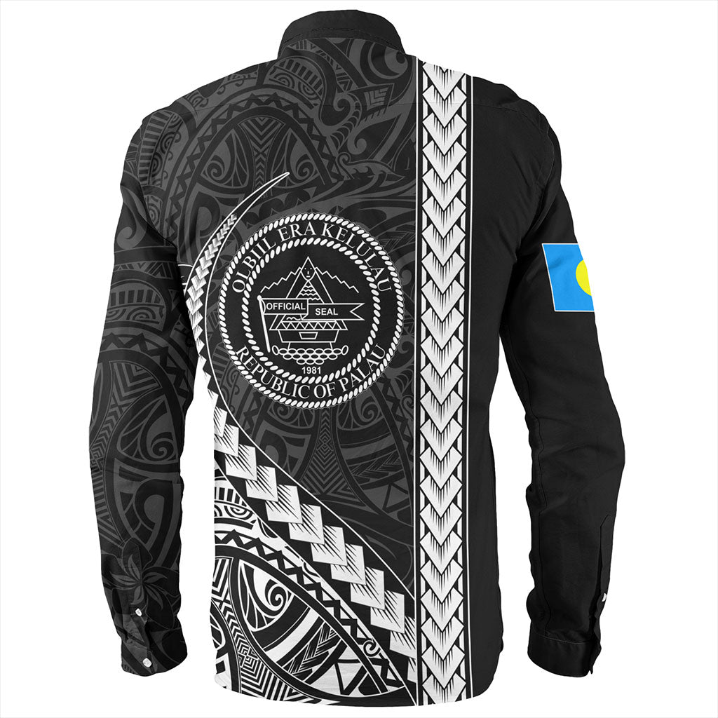 Palau Long Sleeve Shirt Tribal Micronesian Coat Of Arms