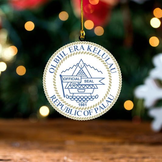 Palau Acrylic And Wooden Ornament Coat Of Arms