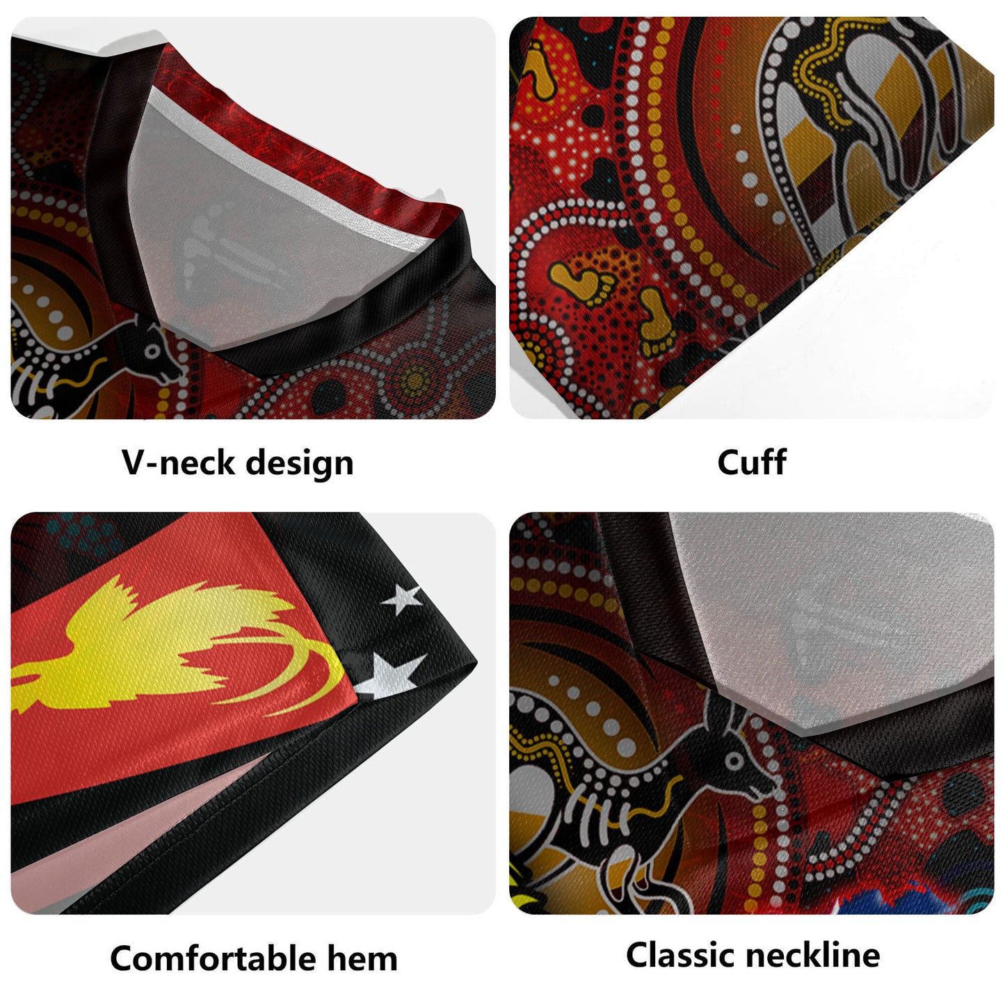 Papua New Guinea And Australia Birds Of Paradise With Aboriginal Rugby Jersey