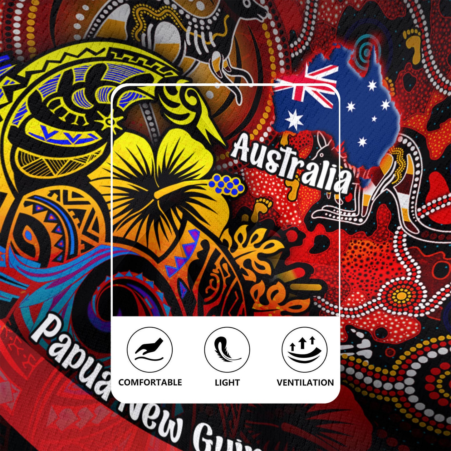 Papua New Guinea And Australia Birds Of Paradise With Aboriginal Rugby Jersey