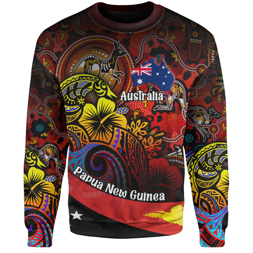 Papua New Guinea And Australia Birds Of Paradise With Aboriginal Sweatshirt