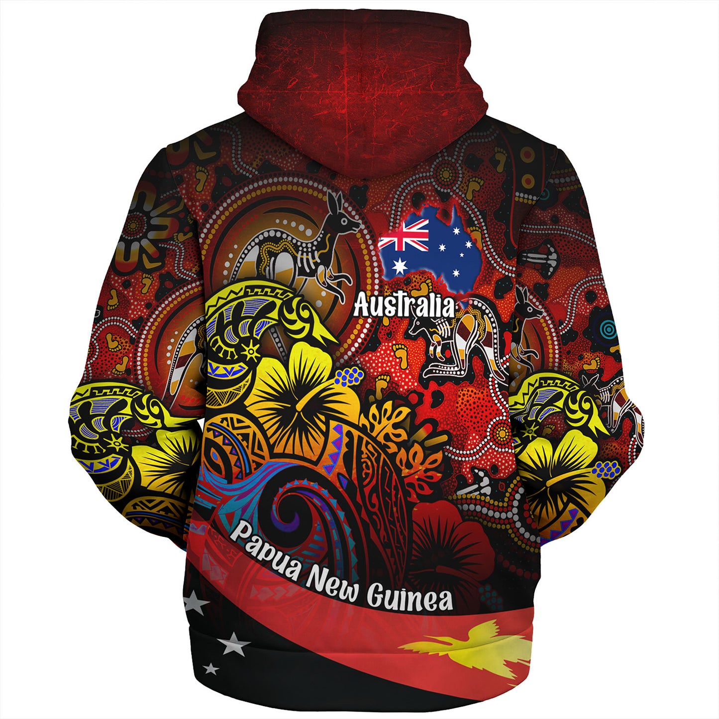 Papua New Guinea And Australia Birds Of Paradise With Aboriginal Sherpa Hoodie