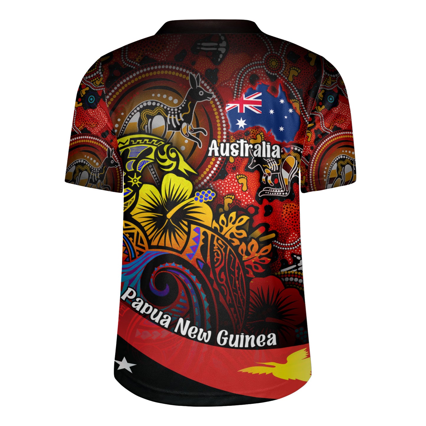 Papua New Guinea And Australia Birds Of Paradise With Aboriginal Rugby Jersey