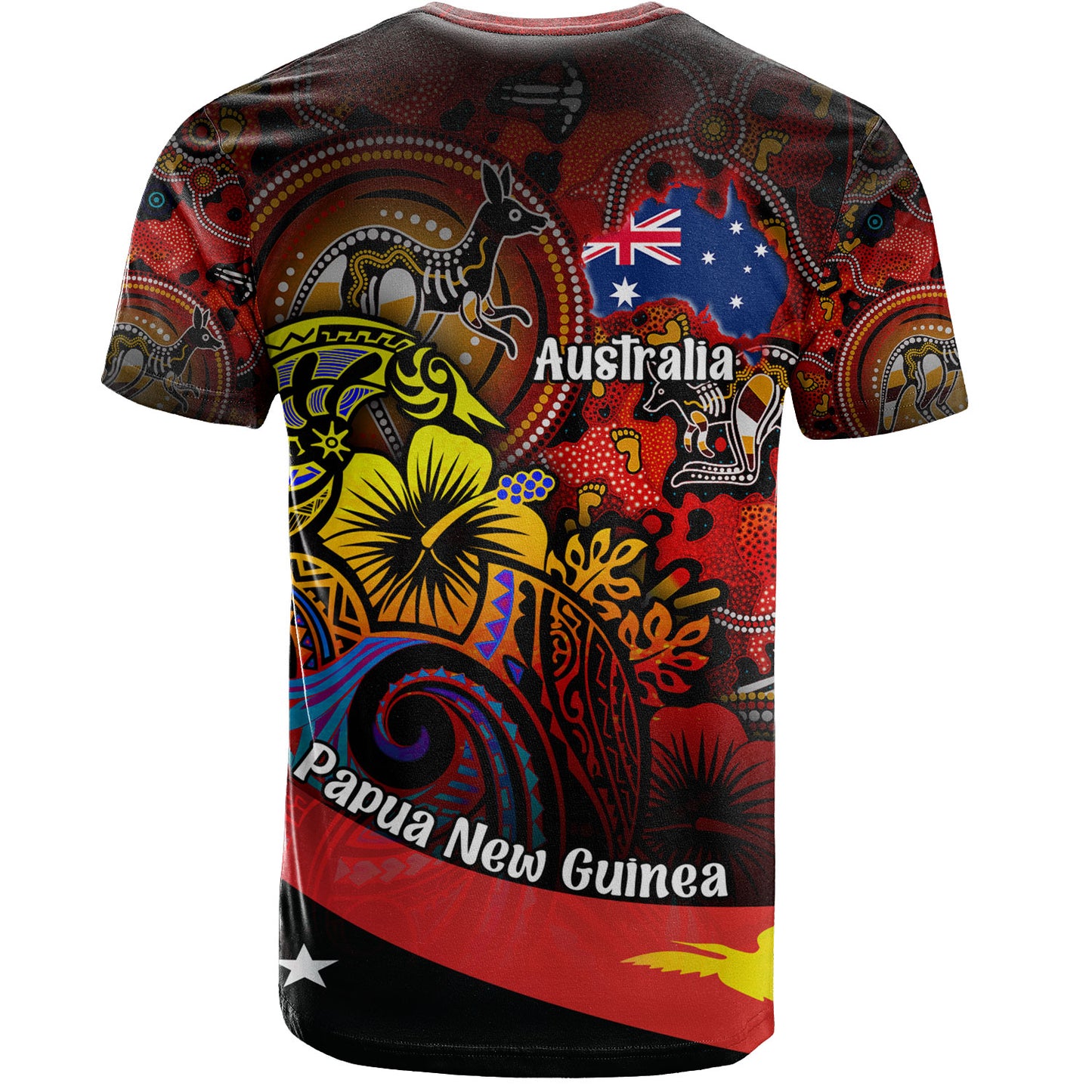 Papua New Guinea And Australia Birds Of Paradise With Aboriginal T-Shirt
