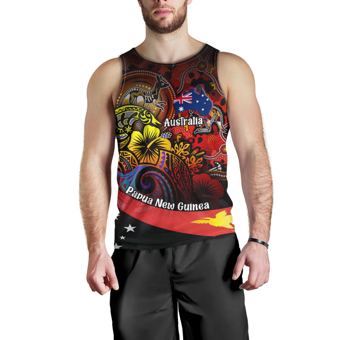 Papua New Guinea And Australia Birds Of Paradise With Aboriginal Tank Top