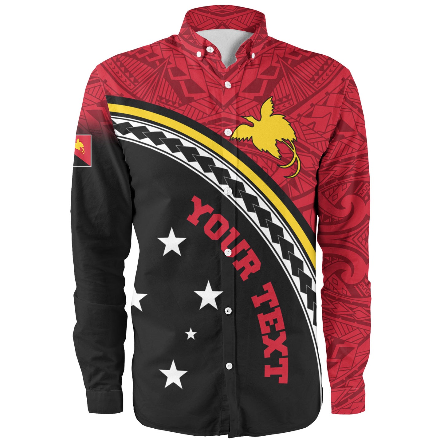 Papua New Guinea Custom Personalised Long Sleeve Shirt Polynesian Tribal Patterns Curve Style
