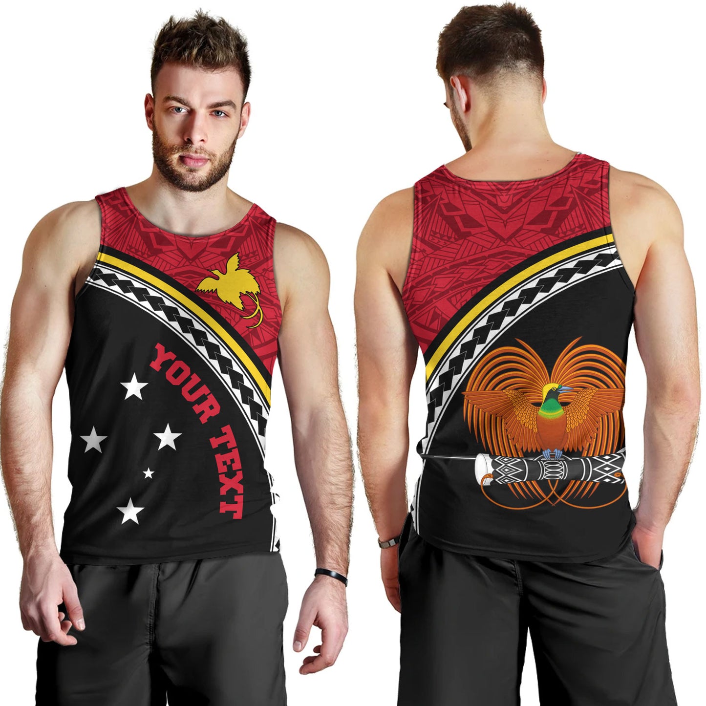 Papua New Guinea Custom Personalised Tank Top Polynesian Tribal Patterns Curve Style