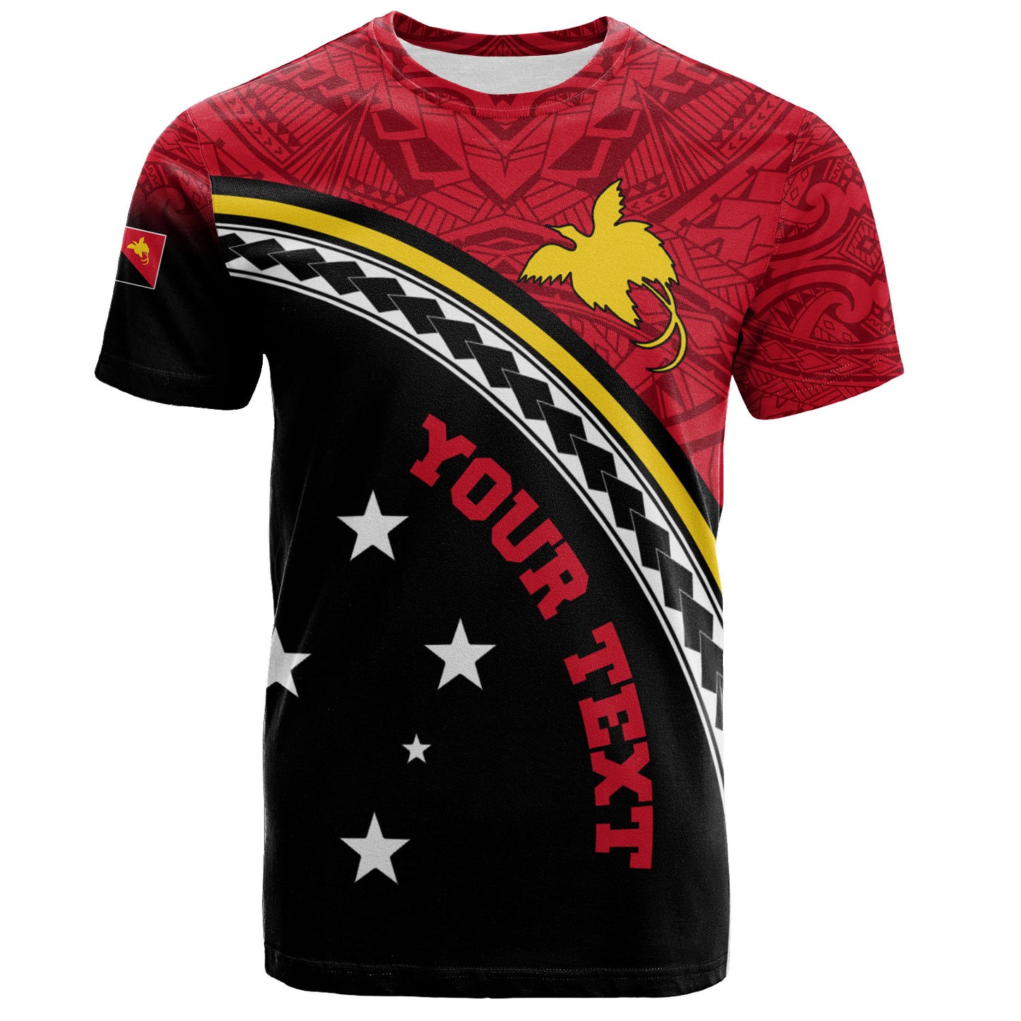 Papua New Guinea Custom Personalised T-Shirt Polynesian Tribal Patterns Curve Style