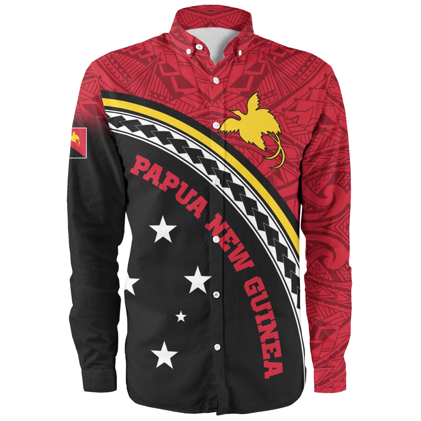 Papua New Guinea Custom Personalised Long Sleeve Shirt Polynesian Tribal Patterns Curve Style