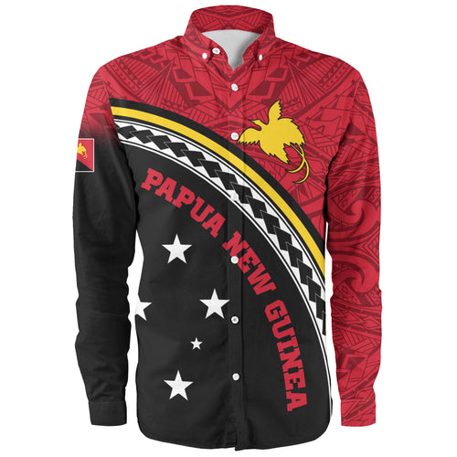 Papua New Guinea Custom Personalised Long Sleeve Shirt Polynesian Tribal Patterns Curve Style
