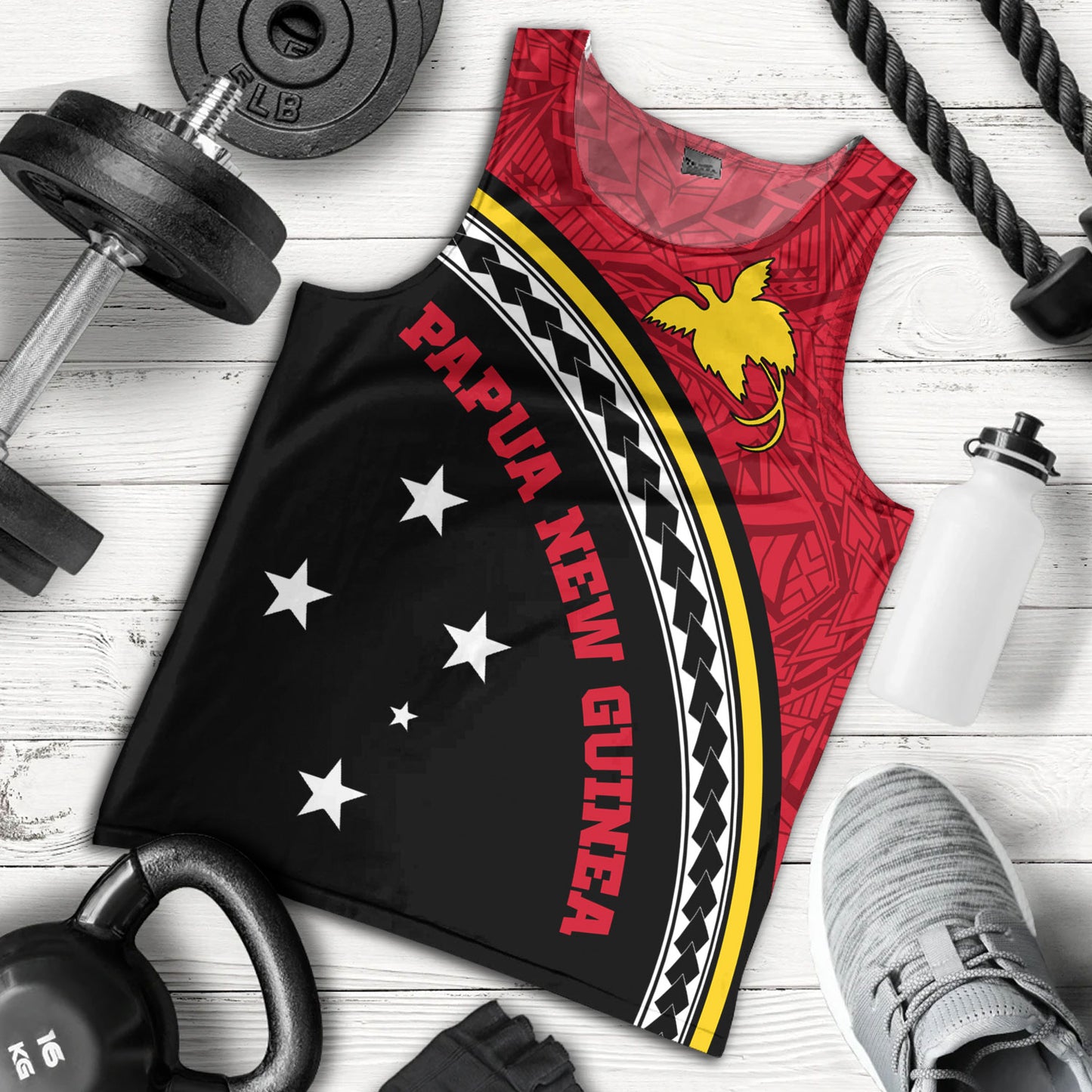 Papua New Guinea Custom Personalised Tank Top Polynesian Tribal Patterns Curve Style