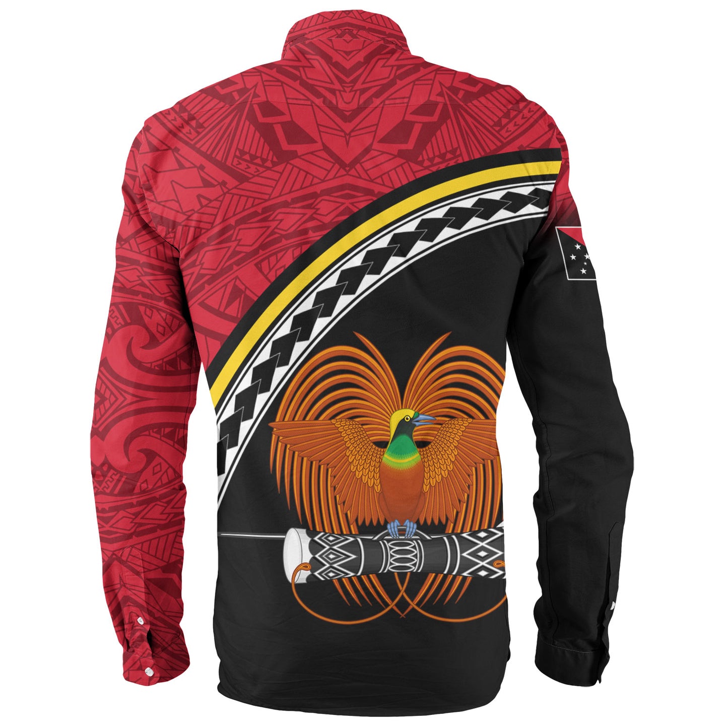 Papua New Guinea Custom Personalised Long Sleeve Shirt Polynesian Tribal Patterns Curve Style