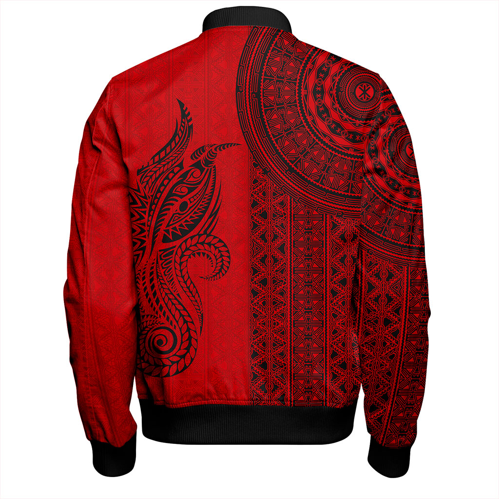Papua New Guinea Bomber Jacket Tapa Pattern Half Concept