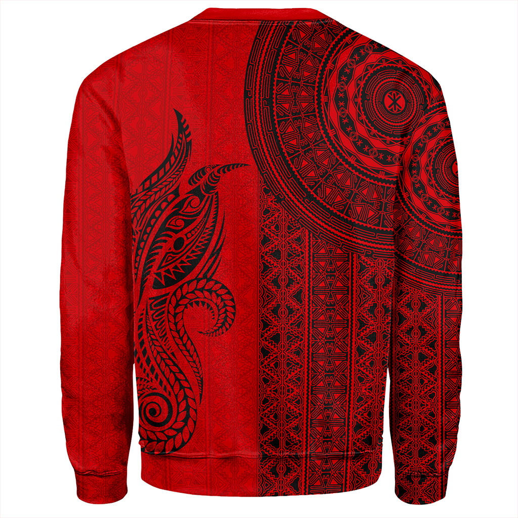 Papua New Guinea Sweatshirt Tapa Pattern Half Concept
