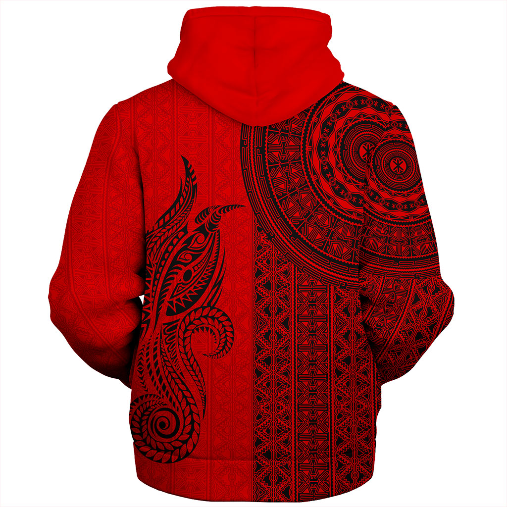 Papua New Guinea Sherpa Hoodie Tapa Pattern Half Concept
