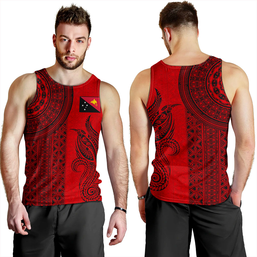 Papua New Guinea Tank Top Tapa Pattern Half Concept