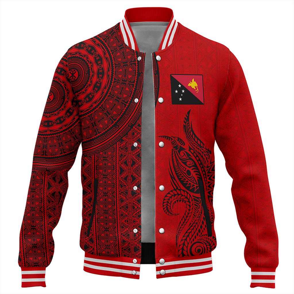 Papua New Guinea Baseball Jacket Tapa Pattern Half Concept