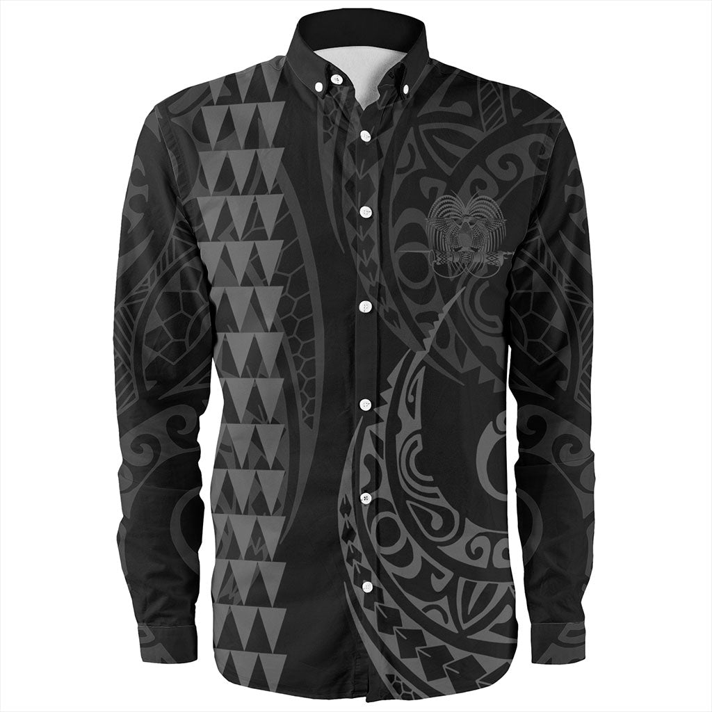 Papua New Guinea Long Sleeve Shirt Kakau Style