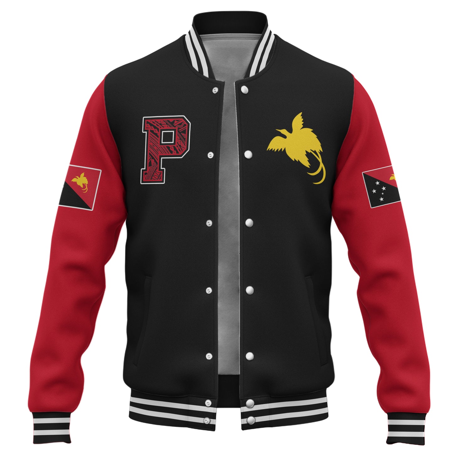 Papua New Guinea Baseball Jacket Letters Style