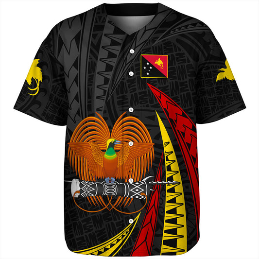 Papua New Guinea Baseball Shirt Tribal Wave Pattern