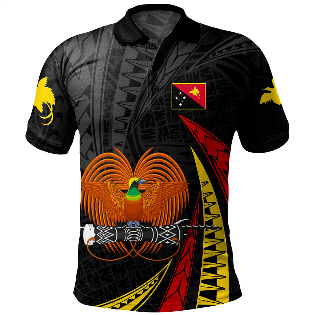 Papua New Guinea Polo Shirt Tribal Wave Pattern