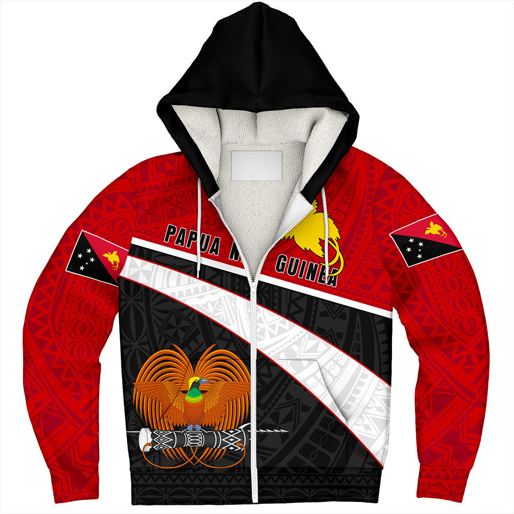 Papua New Guinea Sherpa Hoodie Melanesia Curve Style