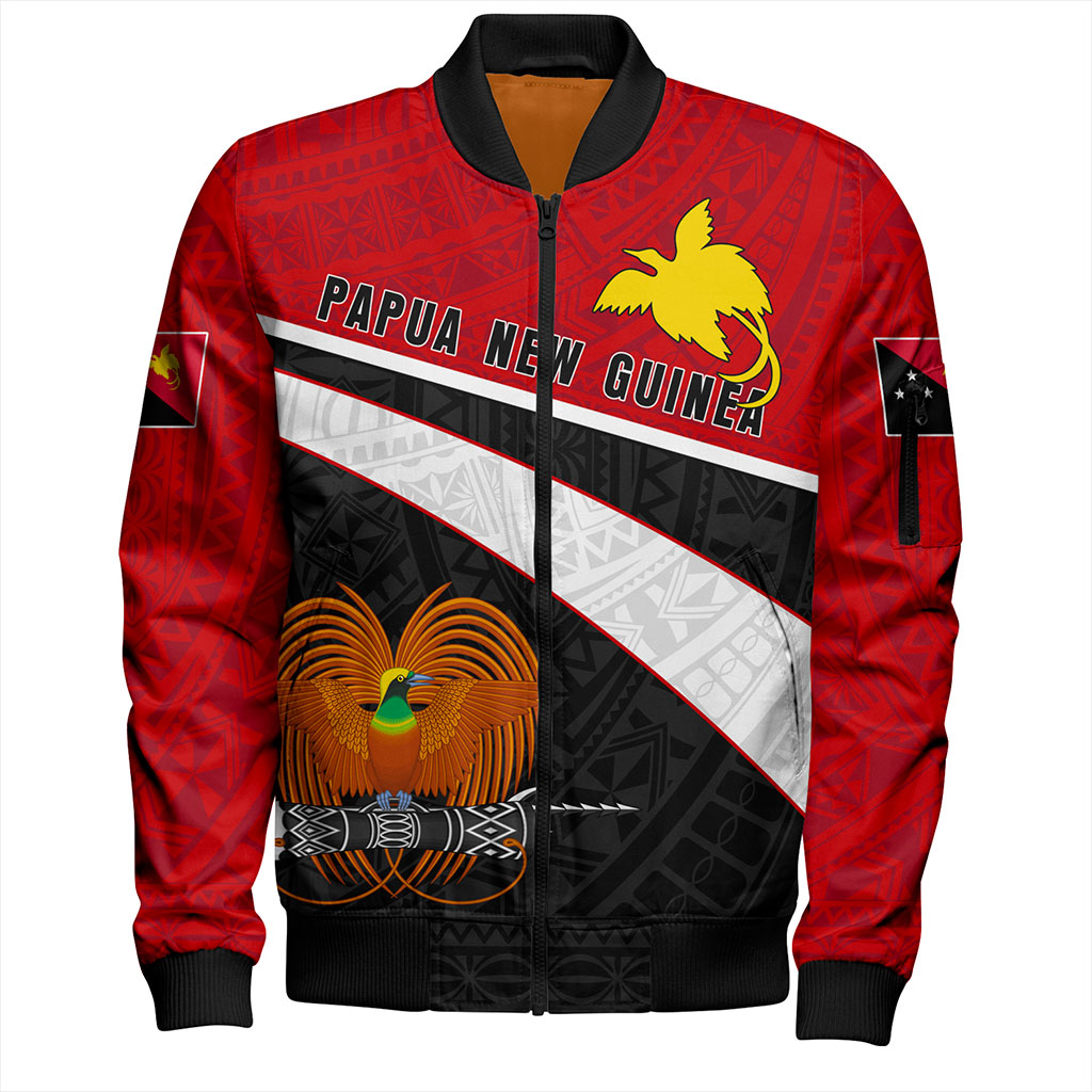 Papua New Guinea Bomber Jacket Melanesia Curve Style