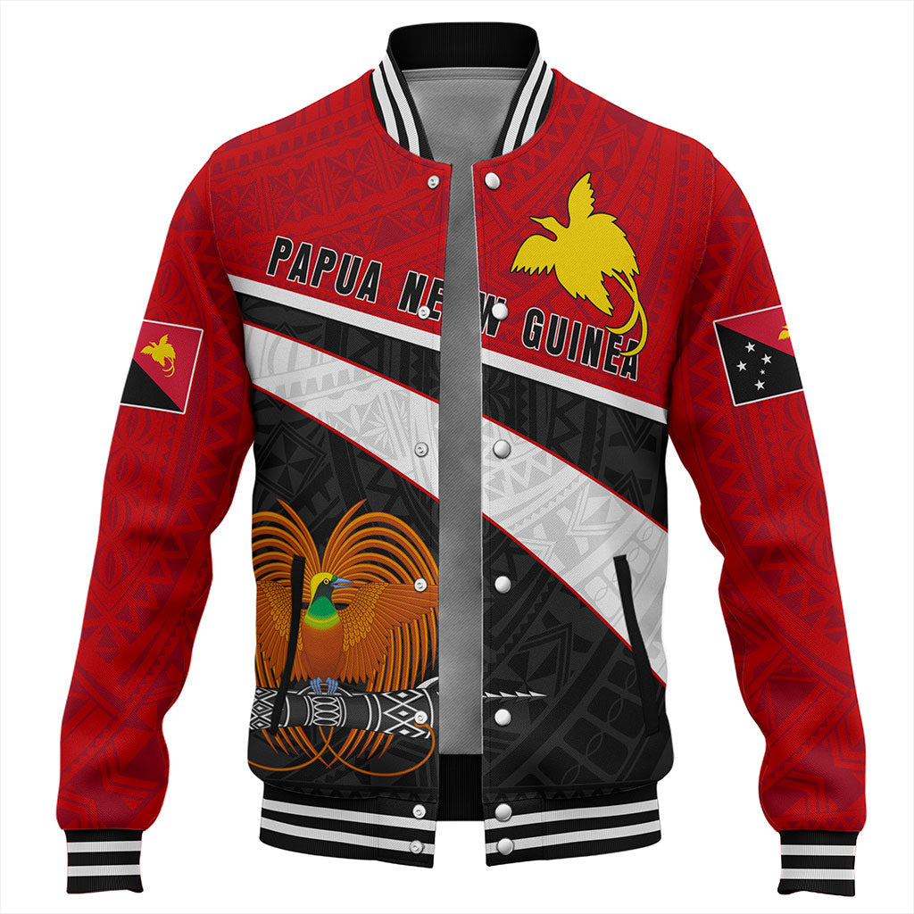 Papua New Guinea Baseball Jacket Melanesia Curve Style