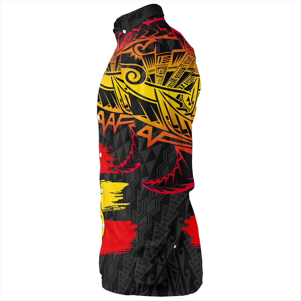 Papua New Guinea Long Sleeve Shirt Flag Grunge Style