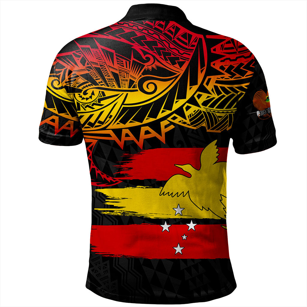 Papua New Guinea Polo Shirt Flag Grunge Style