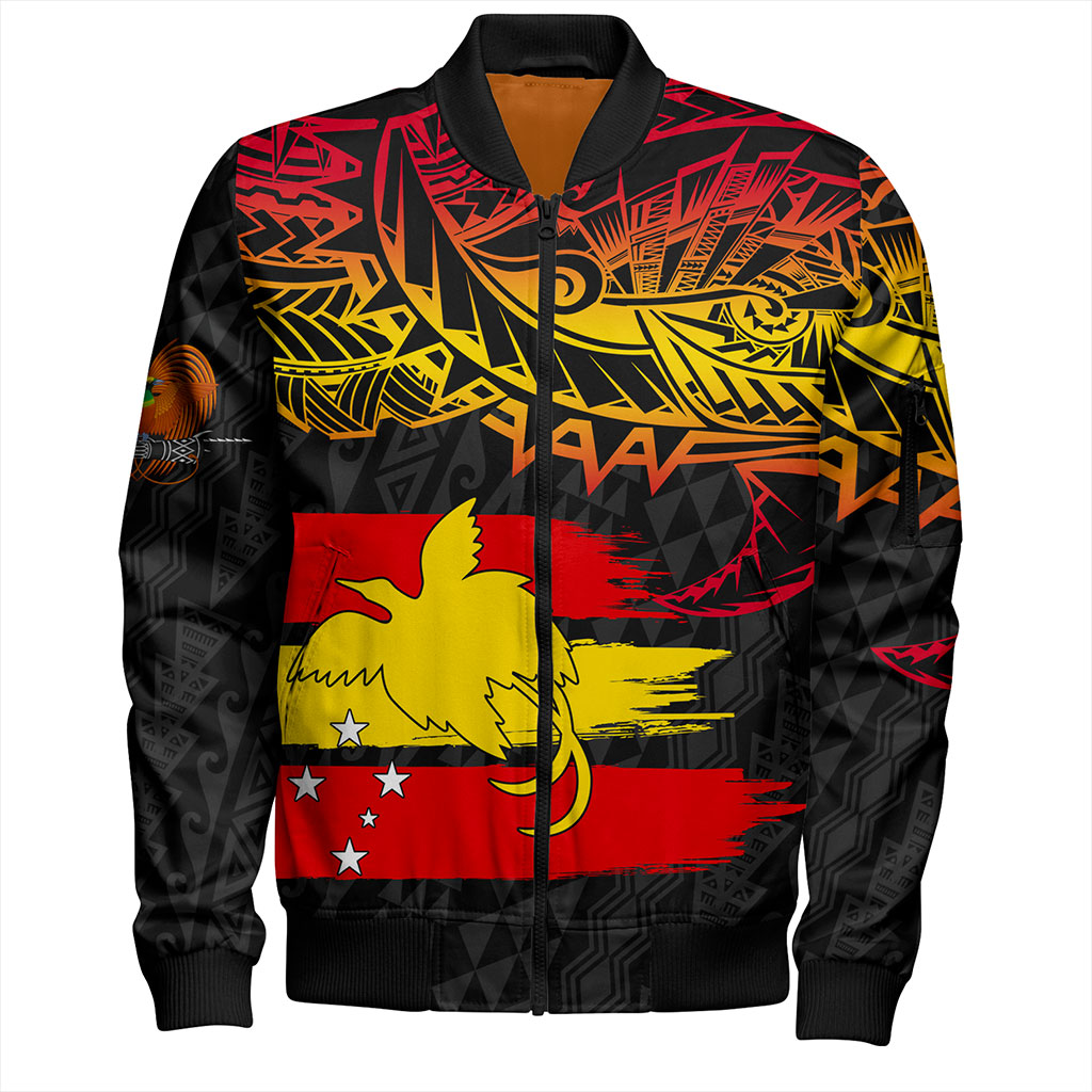 Papua New Guinea Bomber Jacket Flag Grunge Style