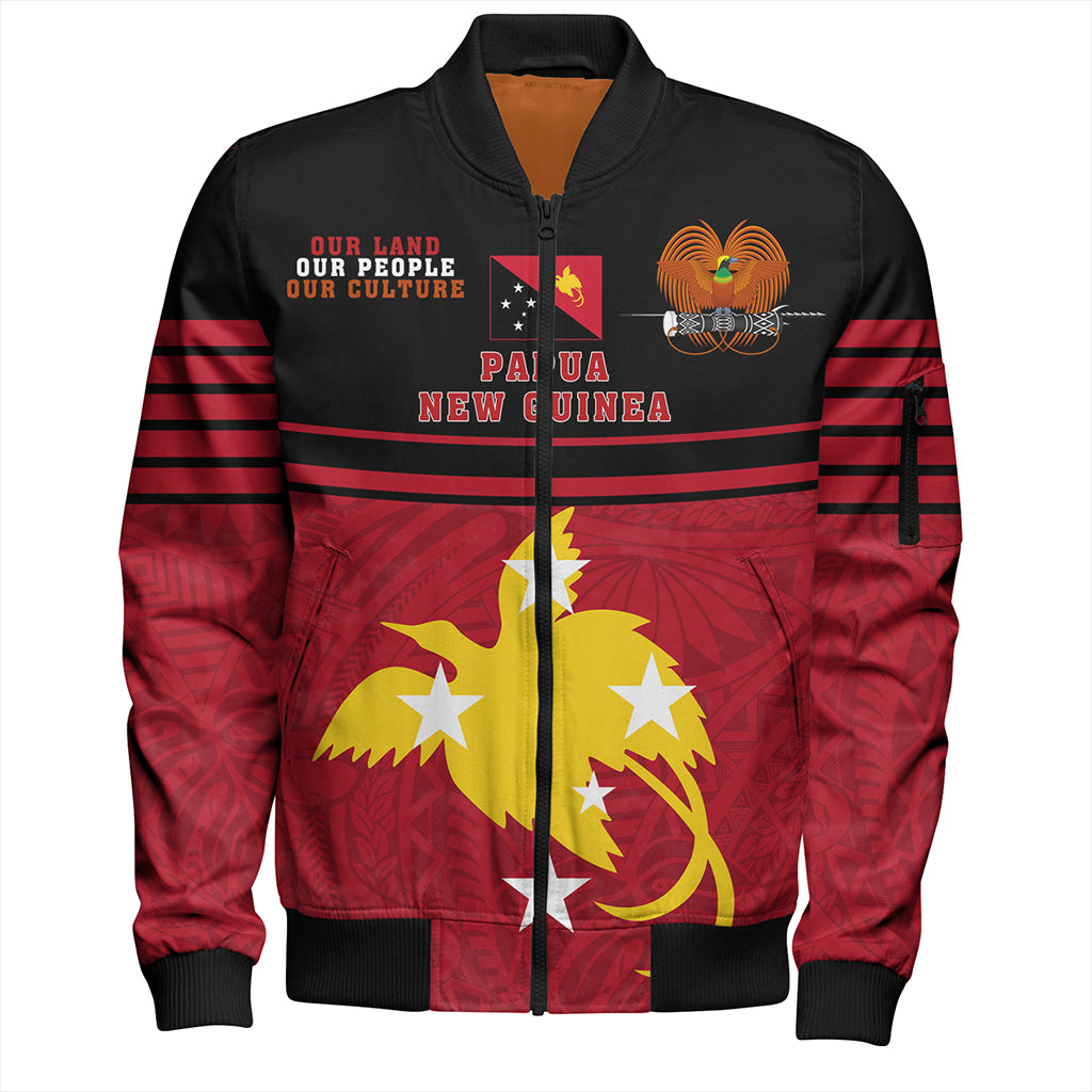 Papua New Guinea Bomber Jacket Our Land Our People Our Culture
